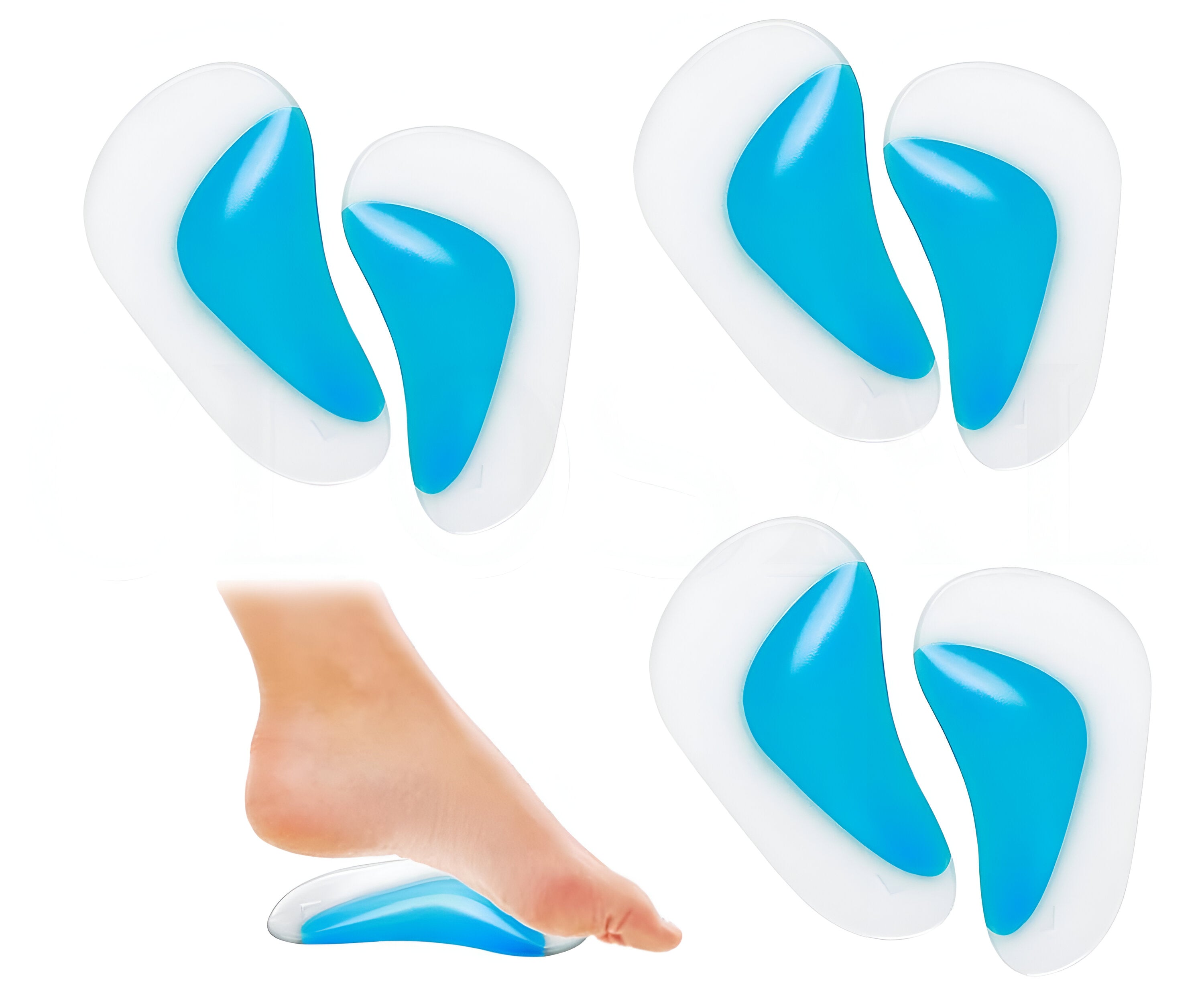 SILICONE ORTHOTIC FOOT INSOLES HEEL (1 PAIR)